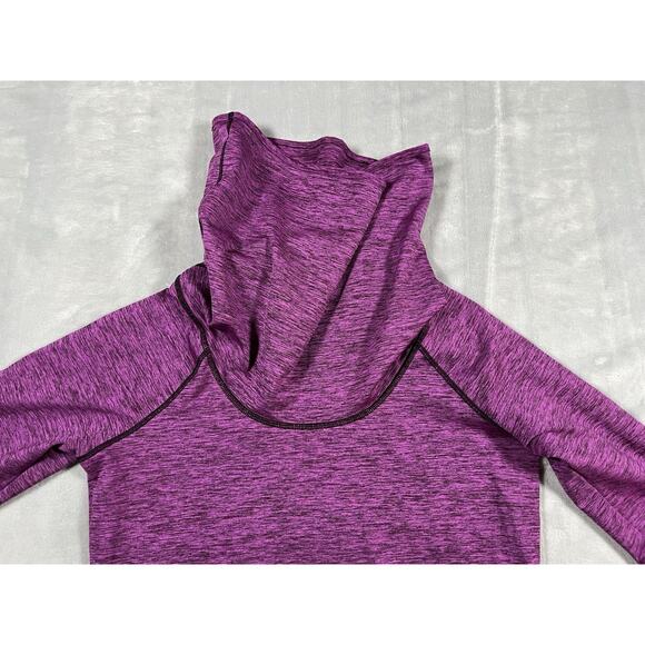 Reebok Womens M Playwarm Performance Cowl Neck Magenta Pullover w Thumbholes - Picture 3 of 16